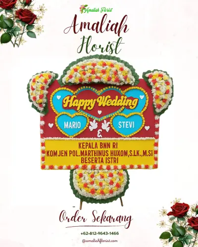 Karangan Papan Bunga Pernikahan di Temon Wetan